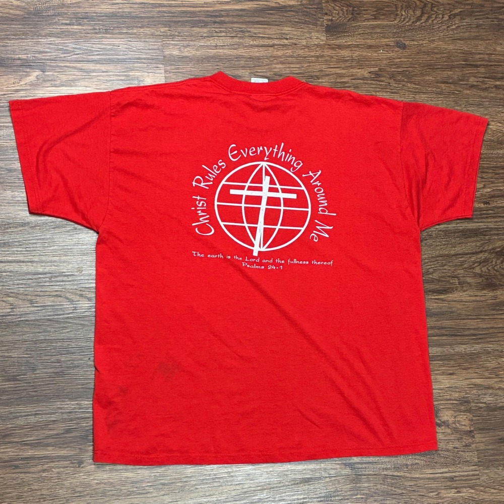 CREAM - Christ Rules Everything Around Me Red Christian T Shirt 2XL Jesus